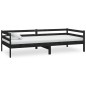 vidaXL Divano Letto con Materasso 90x200 cm Nero in Legno di Pino