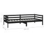 vidaXL Divano Letto con Materasso 90x200 cm Nero in Legno di Pino