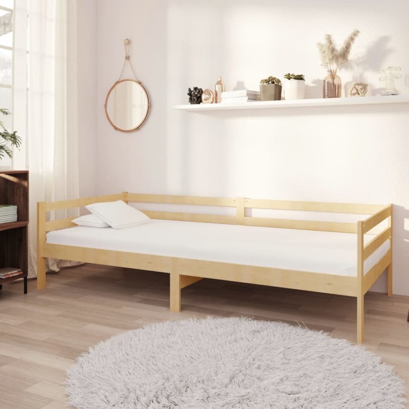 vidaXL Divano Letto con Materasso 90x200 cm Legno Massello di Pino vidaXL Divano Letto con Materasso 90x200 cm Legno Massello di Pino