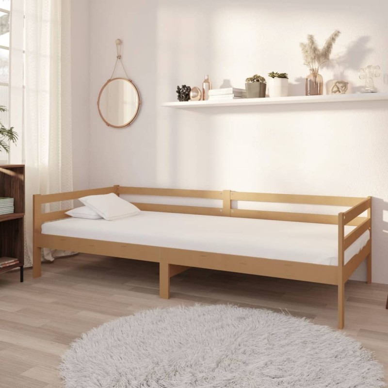 vidaXL Divano Letto con Materasso 90x200 cm ambra in Legno di Pino vidaXL Divano Letto con Materasso 90x200 cm ambra in Legno di Pino