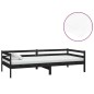 vidaXL Divano Letto con Materasso 90x200 cm Nero in Legno di Pino vidaXL Divano Letto con Materasso 90x200 cm Nero in Legno di Pino