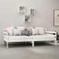 vidaXL Divano Letto con Materasso 90x200 cm Bianco in Legno di Pino vidaXL Divano Letto con Materasso 90x200 cm Bianco in Legno di Pino