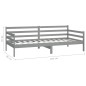 vidaXL Divano Letto con Materasso 90x200 cm Grigio in Legno di Pino vidaXL Divano Letto con Materasso 90x200 cm Grigio in Legno di Pino
