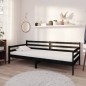 vidaXL Divano Letto con Materasso 90x200 cm Nero in Legno di Pino vidaXL Divano Letto con Materasso 90x200 cm Nero in Legno di Pino