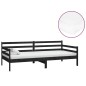 vidaXL Divano Letto con Materasso 90x200 cm Nero in Legno di Pino vidaXL Divano Letto con Materasso 90x200 cm Nero in Legno di Pino