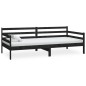 vidaXL Divano Letto con Materasso 90x200 cm Nero in Legno di Pino vidaXL Divano Letto con Materasso 90x200 cm Nero in Legno di Pino
