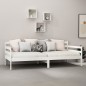 vidaXL Divano Letto con Materasso 90x200 cm Bianco in Legno di Pino vidaXL Divano Letto con Materasso 90x200 cm Bianco in Legno di Pino