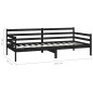 vidaXL Divano Letto con Materasso 90x200 cm Nero in Legno di Pino vidaXL Divano Letto con Materasso 90x200 cm Nero in Legno di Pino