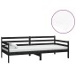 vidaXL Divano Letto con Materasso 90x200 cm Nero in Legno di Pino vidaXL Divano Letto con Materasso 90x200 cm Nero in Legno di Pino