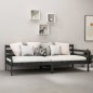 vidaXL Divano Letto con Materasso 90x200 cm Nero in Legno di Pino vidaXL Divano Letto con Materasso 90x200 cm Nero in Legno di Pino