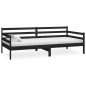 vidaXL Divano Letto con Materasso 90x200 cm Nero in Legno di Pino vidaXL Divano Letto con Materasso 90x200 cm Nero in Legno di Pino