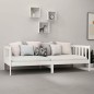 vidaXL Divano Letto con Materasso 90x200 cm Bianco in Legno di Pino vidaXL Divano Letto con Materasso 90x200 cm Bianco in Legno di Pino