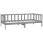 vidaXL Divano Letto con Materasso 90x200 cm Grigio in Legno di Pino
