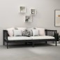 vidaXL Divano Letto con Materasso 90x200 cm Nero in Legno di Pino vidaXL Divano Letto con Materasso 90x200 cm Nero in Legno di Pino