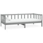 vidaXL Divano Letto con Materasso 90x200 cm Grigio in Legno di Pino vidaXL Divano Letto con Materasso 90x200 cm Grigio in Legno di Pino