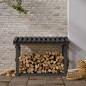 Portalegna Grigia 108x64,5x77 cm in Legno Massello di Pino Portalegna Grigia 108x64,5x77 cm in Legno Massello di Pino
