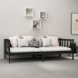 vidaXL Divano Letto con Materasso 90x200 cm Nero in Legno di Pino vidaXL Divano Letto con Materasso 90x200 cm Nero in Legno di Pino