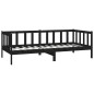 vidaXL Divano Letto con Materasso 90x200 cm Nero in Legno di Pino vidaXL Divano Letto con Materasso 90x200 cm Nero in Legno di Pino