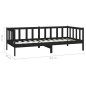 vidaXL Divano Letto con Materasso 90x200 cm Nero in Legno di Pino vidaXL Divano Letto con Materasso 90x200 cm Nero in Legno di Pino