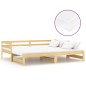 vidaXL Dormeuse Estraibile 2x(90x200) cm in Legno Massello di Pino vidaXL Dormeuse Estraibile 2x(90x200) cm in Legno Massello di Pino