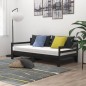 vidaXL Dormeuse Estraibile 2x(90x200) cm Nera in Massello di Pino