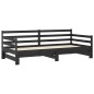vidaXL Dormeuse Estraibile 2x(90x200) cm Nera in Massello di Pino