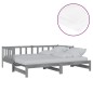 vidaXL Dormeuse Estraibile 2x(90x200) cm Grigia in Legno di Pino