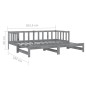 vidaXL Dormeuse Estraibile 2x(90x200) cm Grigia in Legno di Pino