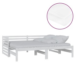 vidaXL Dormeuse Estraibile 2x(90x200) cm Bianca in Massello di Pino