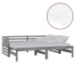 vidaXL Dormeuse Estraibile 2x(90x200) cm Grigia in Legno di Pino vidaXL Dormeuse Estraibile 2x(90x200) cm Grigia in Legno di Pino