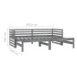 vidaXL Dormeuse Estraibile 2x(90x200) cm Grigia in Legno di Pino vidaXL Dormeuse Estraibile 2x(90x200) cm Grigia in Legno di Pino