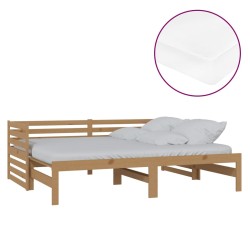 vidaXL Dormeuse Estraibile 2x(90x200) cm Miele in Massello di Pino