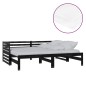 vidaXL Dormeuse Estraibile 2x(90x200) cm Nera in Massello di Pino vidaXL Dormeuse Estraibile 2x(90x200) cm Nera in Massello di Pino