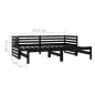 vidaXL Dormeuse Estraibile 2x(90x200) cm Nera in Massello di Pino vidaXL Dormeuse Estraibile 2x(90x200) cm Nera in Massello di Pino