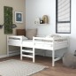 vidaXL Letto Rialzato con Materasso 90x200 cm Bianco Massello di Pino vidaXL Letto Rialzato con Materasso 90x200 cm Bianco Massello di Pino