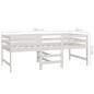 vidaXL Letto Rialzato con Materasso 90x200 cm Bianco Massello di Pino vidaXL Letto Rialzato con Materasso 90x200 cm Bianco Massello di Pino