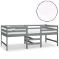 vidaXL Letto Rialzato con Materasso 90x200 cm Grigio Massello di Pino vidaXL Letto Rialzato con Materasso 90x200 cm Grigio Massello di Pino