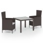vidaXL Set Mobili da Giardino 3 pz Polyrattan Marrone vidaXL Set Mobili da Giardino 3 pz Polyrattan Marrone