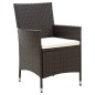 vidaXL Set Mobili da Giardino 3 pz Polyrattan Marrone vidaXL Set Mobili da Giardino 3 pz Polyrattan Marrone
