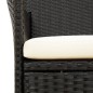 vidaXL Set Mobili da Giardino 7 pz con Cuscini in Polyrattan Nero vidaXL Set Mobili da Giardino 7 pz con Cuscini in Polyrattan Nero