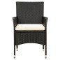 vidaXL Set Mobili da Giardino 9 pz con Cuscini in Polyrattan Nero vidaXL Set Mobili da Giardino 9 pz con Cuscini in Polyrattan Nero
