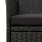 vidaXL Set Mobili da Giardino 7 pz con Cuscini in Polyrattan Nero vidaXL Set Mobili da Giardino 7 pz con Cuscini in Polyrattan Nero