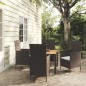 vidaXL Set da Pranzo da Giardino 5 pz con Cuscini in Polyrattan Nero vidaXL Set da Pranzo da Giardino 5 pz con Cuscini in Polyrattan Nero