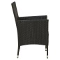 vidaXL Set da Pranzo da Giardino 5 pz con Cuscini in Polyrattan Nero vidaXL Set da Pranzo da Giardino 5 pz con Cuscini in Polyrattan Nero