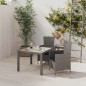 vidaXL Set da Pranzo per Esterni 3 pz con Cuscini in Polyrattan Grigio vidaXL Set da Pranzo per Esterni 3 pz con Cuscini in Polyrattan Grigio