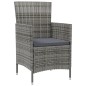 vidaXL Set da Pranzo per Esterni 3 pz con Cuscini in Polyrattan Grigio vidaXL Set da Pranzo per Esterni 3 pz con Cuscini in Polyrattan Grigio