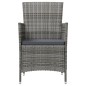 vidaXL Set da Pranzo per Esterni 3 pz con Cuscini in Polyrattan Grigio vidaXL Set da Pranzo per Esterni 3 pz con Cuscini in Polyrattan Grigio