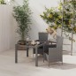 vidaXL Set da Pranzo per Esterni 3 pz con Cuscini in Polyrattan Grigio vidaXL Set da Pranzo per Esterni 3 pz con Cuscini in Polyrattan Grigio