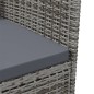 vidaXL Set da Pranzo per Esterni 3 pz con Cuscini in Polyrattan Grigio vidaXL Set da Pranzo per Esterni 3 pz con Cuscini in Polyrattan Grigio