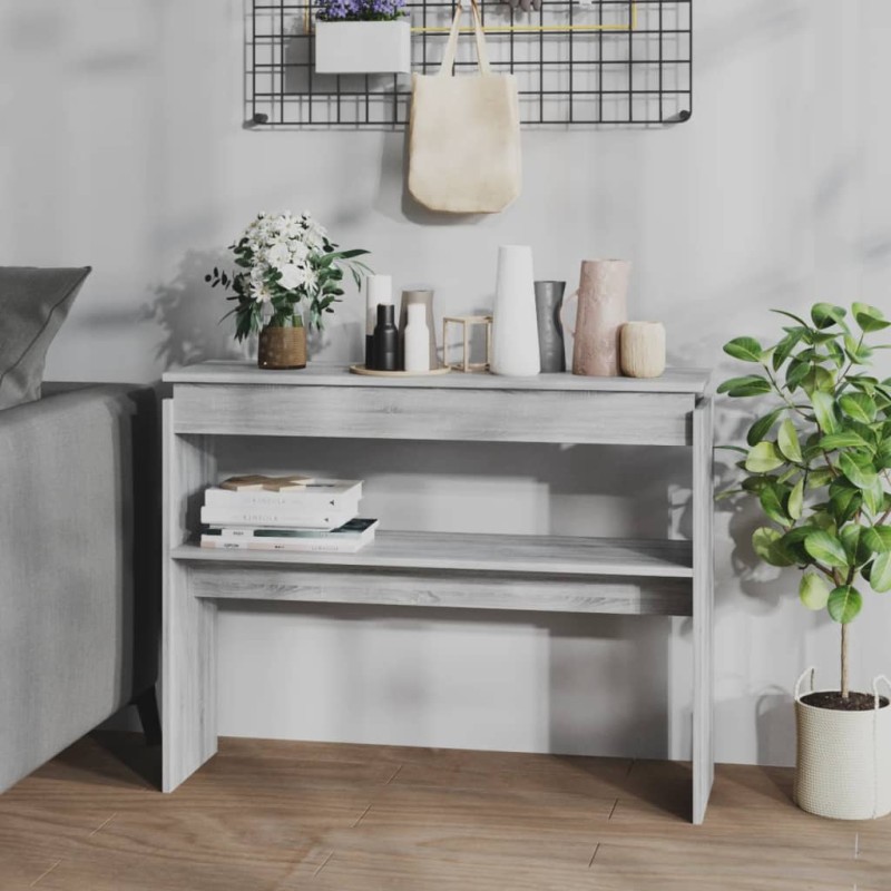 Tavolino Consolle Grigio Sonoma 102x30x80 cm Legno Multistrato Tavolino Consolle Grigio Sonoma 102x30x80 cm Legno Multistrato